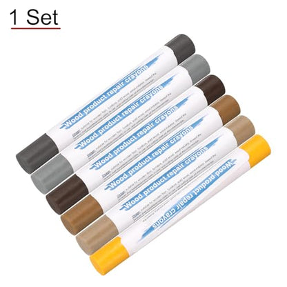 HARFINGTON Wood Filler Sticks 6 Colors Wooden Wax Touch Up Furniture Repair Crayons for Lemon Yellow, Pink Oak, American Yellow Oak, English Gray, Dark Iron Gray, Medium Brown - color: Lemon Yellow Series