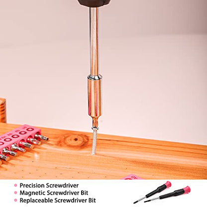 Elevon 131-Piece Pink Tool Set, Self-Use Tool Set with Storage Toolbox, DIY Basic Repair Tool, Suitable for Kitchen, Bathroom, Apartment, Dormitory and Pet House - style: 131 PCS