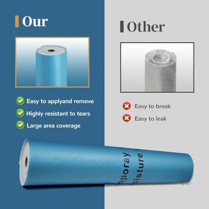 40" x 168' Temporary Floor Protection, 560 sqft Coverage, Easily Applied, Shields Hardwood, Tile & Hard Surfaces, Ideal for Renovation, Painting & Construction Projects, Blue.