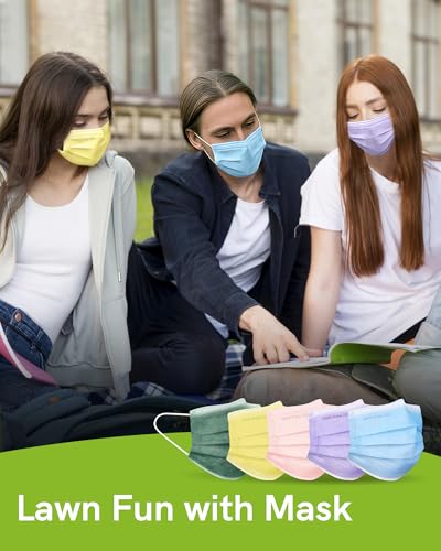 FriCARE Made in USA Disposable Face Masks, 3-Ply ASTM Level 3 Medical Grade, Breathable & Comfortable for Adult Daily Work/Sun Protection, 50 Pack Tropical Prism - color: Tropical Prism