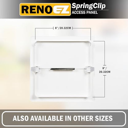 Access Panel For Drywall - 8x8 inch - No Tools Required - Wall Hole Cover - Access Doors For Drywall - Spring Loaded for Wiring | HVAC | Plumbing - Textured White (1)