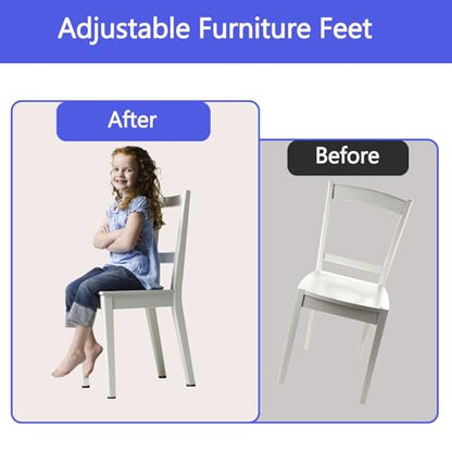 1/4-20 UNC Thread Adjustable Furniture Levelers Table Feet Screw in Threaded, Screw on Chair Foot Glides Leveling for Tables, Chairs, Furniture Legs(1/4"-12PCS) - size: 1/4"-12PCS