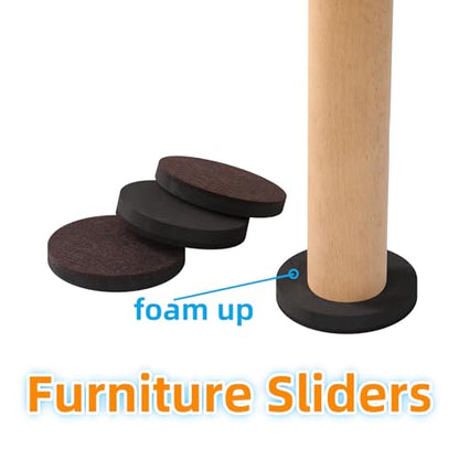 Felt Furniture Sliders for Hardwood Floors - Furnigear 16 PCS 3 ½" Furniture Moving Pads Sliders – Heavy Duty Felt Sliders Chair Leg Floor Protectors - Move Your Furniture Easily & Safety - size: 3 1/2 inch - 16 PCS Brown