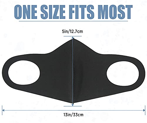 MEFELE Cln 10PCS Black Face Mask Covers with Elastic Ear Loop Cover Full Face Anti-Dust, Unisex, Washable, Breathable, and Reusable (Adults) - style: Adults