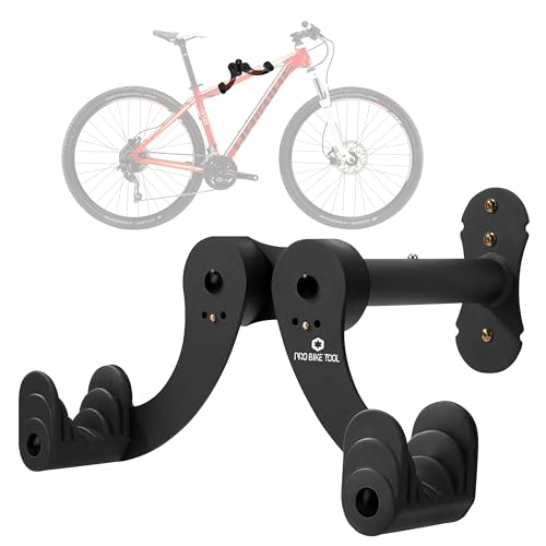PRO BIKE TOOL Bike Rack Garage Wall Mount - Durable Alloy Bicycle Storage System with Adjustable Hook Hanger for Indoor Use - Ideal for Road, MTB, and Hybrid Bikes - Holds Up to 48.5 lbs, Black - color: Black