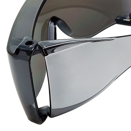 Calabria 3000 Fitover Safety Glasses with Uni-Lens – [Blue] Wrap Around Eye Protection | Anti-Fog Scratch Resistant | Protective Eyewear - color: Blue