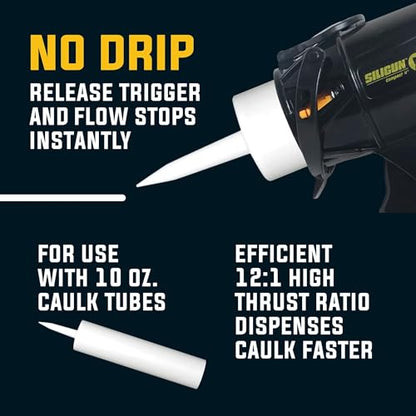 SILIGUN™ Gen-3 Compact Caulking Gun - No Drip Caulk Gun - Patented Design - Lightweight ABS Frame - color: Siligun Caulk Gun Gen-3