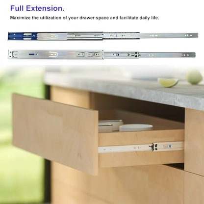16 Inch Soft Close Drawer Slides,10 Pairs Heavy Duty 100 LB Capacity Full Extension Ball Bearing Side Mount Drawer Glides - size: 16 Inch