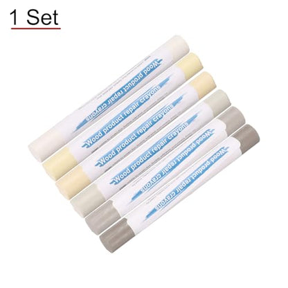HARFINGTON Wood Filler Sticks 6 Colors Wooden Wax Touch Up Furniture Repair Crayons for Yellow Maple, Gray, Light Cloth, Khaki, Warm White, Warm White Small Embossed - color: Warm White Series