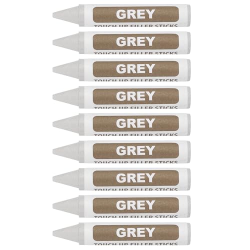 PATIKIL Furniture Markers Touch Up, 9Pcs Wax Wood Filler Sticks Furniture Repair Crayons for Scratches Wood Floor Holes Tables, Grey - color: Grey