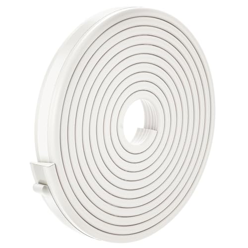 QDiShi 196" Wedge-Shape Weather Stripping Door Seal Weatherproof Foam Seals Self Adhesive Insulation Anti-Collision Strip Soundproofing Frame Insulation Tape Fits 0.13-0.31" Gaps(White) - color: White
