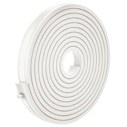 QDiShi 196" Wedge-Shape Weather Stripping Door Seal Weatherproof Foam Seals Self Adhesive Insulation Anti-Collision Strip Soundproofing Frame Insulation Tape Fits 0.13-0.31" Gaps(White) - color: White