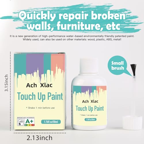 Touch up Paint, Matte White Finish, for Cabinets, 1.76 Fl OZ Multi Surface Touch Up Paint Pen for Scratch Repair for Wall, Door, Wood, Furniture, Interior and Exterior House Paint (Matte White)