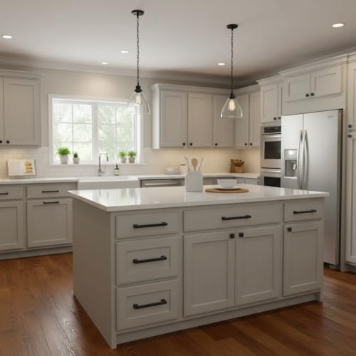 Alzassbg 10 Pack Matte Black Cabinet Pulls, 3 Inch(76mm) Hole Center Cabinet Handles Kitchen Pulls for Cabinets and Drawer AL3071MB - color: Matte Black, size: 3" Hole Center