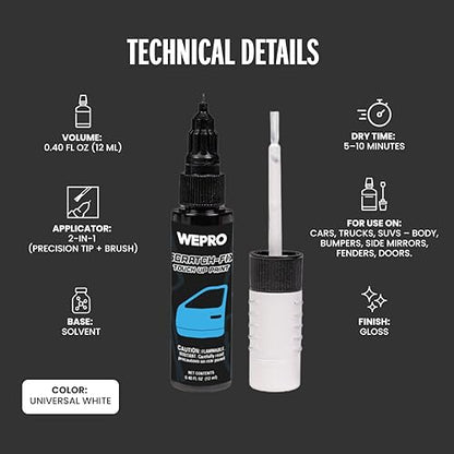 Mtn Scratch Fix Touch-Up Pen — Precision Paint Repair for Fine Scratches & Chips (Universal White) - color: Universal White