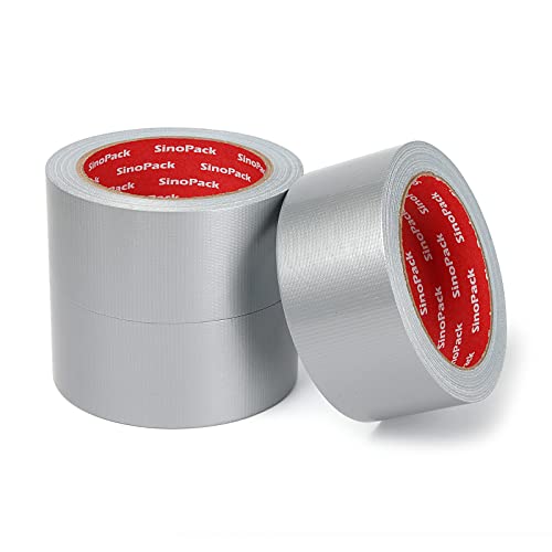 3 Pack Duct Tape Heavy Duty Waterproof No Residue Sliver Duct Tape Total Length 60 Yards x 1.88 Inch x 9Mils,Strong Adhesive Sliver Tape for Indoor Outdoor Repairs Tear by Hand - color: Sliver, size: 1.88in x 20y-3Pack