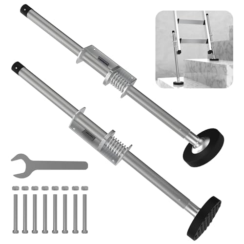 Ladder Levelers for Type II,I and IA Extension Ladders up to 32’,with Anti-Slip Threaded and Adjustable Extension Ladder Legs for Stairs and All Surfaces - Pair (Standard Version （20"）) - size: 50cm*1 Pair