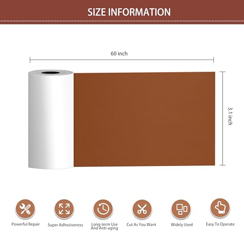 Besezx Leather Repair Patch Tape Kit, Self Adhesive Leather Repair for Furniture, Couch, Sofa, Car Seats,Office Chair,Vinyl Repair Kit.3.1inx60in - color: Light Brown, size: 3.1 in X 60 in