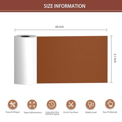 Besezx Leather Repair Patch Tape Kit, Self Adhesive Leather Repair for Furniture, Couch, Sofa, Car Seats,Office Chair,Vinyl Repair Kit.3.1inx60in - color: Light Brown, size: 3.1 in X 60 in