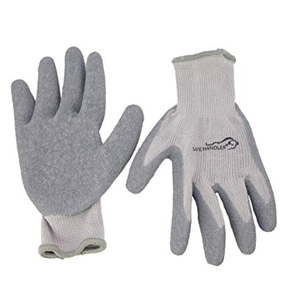 SAFE HANDLER Ultra Stretch Grip Gloves | Latex Crinkle Coated Grip, Thick Lining, Comfort & Flexibility, Grey, OSFM, 1 pair (2 gloves) - color: Grey