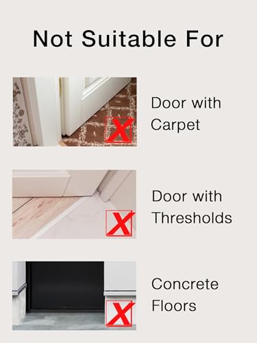 SUNMON Silicone Door Draft Stopper, 39in Upgraded Door Slide-On Under Door Seal Blocker, Under Door Sweep Weather Stripping（3.25FT White） - size: 3.25FT-W