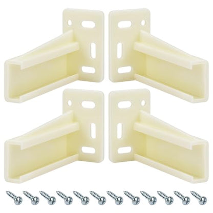 2 Pair Drawer Backplate Cabinet Rails Bracket KT HR9000RL Rear Drawer Track Socket, Drawer Slides Sockets Set, Plastic Mounting Back Plates Brackets with Screws