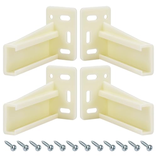2 Pair Drawer Backplate Cabinet Rails Bracket KT HR9000RL Rear Drawer Track Socket, Drawer Slides Sockets Set, Plastic Mounting Back Plates Brackets with Screws