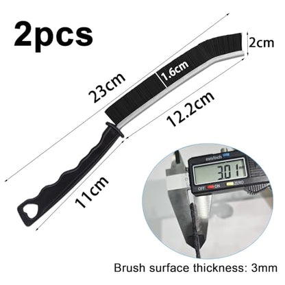 2pcs Hard Bristle Crevice Brush, Gap & Grout Cleaner, Tile & Kitchen Window Bathroom Crevice Cleaning Tool