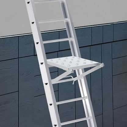 Ladder Platform & Work Platform Accessory, Anti-Slip Heavy Duty Extension Ladder Platform with 330 lbs Weight Capacity, Foldable Alloy Steel Work Tray for Painters Tools and Extension Ladder Use