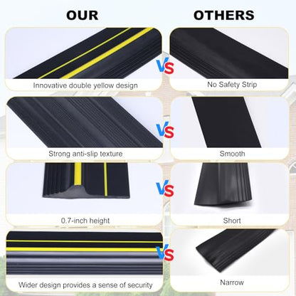 DGSL 16FT Garage Door Threshold Seal Strip, Upgrade 0.7'' Heavy Duty Garage Rubber Bottom Seal, DIY Weather Stripping Replacement with 2 Adhesives - size: 16 Feet