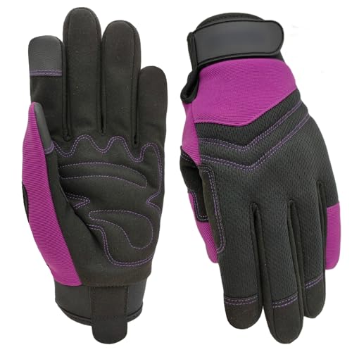 Thorn Proof&Puncture Resistant Gardening Gloves with Grip,Garden Glove for Women, Leather Yard Work Gifts - color: 1 Pair Per Pack-purple Work Gloves, size: Medium