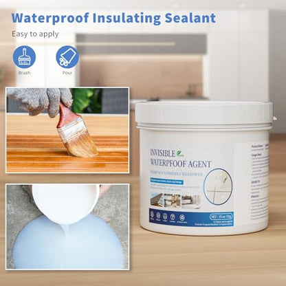 Invisible Waterproof Agent Transparent Repairing Leak Waterproof Adhesive for Roofs, Walls, Bathroom, Shower, Window Sills, Indoor & Outdoor Water Proof Coating 35 Oz - style: 35 OZ
