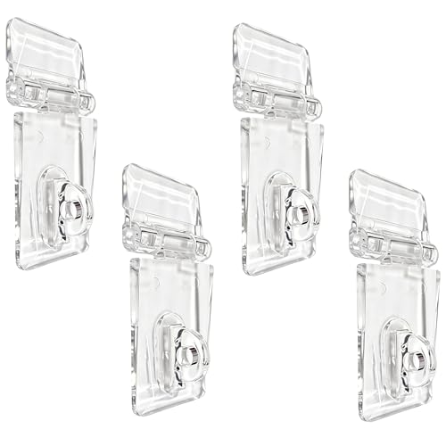 2.2 Inch Crystal Clear Acrylic Hinge Latch with Buckle, 4Pcs Transparent Lock Hasp for Small Cabinet Doors, Drawers, Jewelry Box, and DIY Craft Projects
