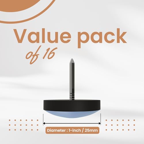 Gadgetime USA Nail On Furniture Glides for Chairs & Tables - 1 Inch, 16 Pack - Chair Leg Floor Protectors for Hardwood Floors & Carpets-Furniture Pads for Dining Chair & Cabinets