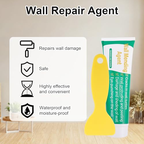 Drywall Repair Kit, Wall Mending Agent with Scraper Sandpaper & Nozzle Extender Spackling Filler for Holes Cracks Walls & Ceilings