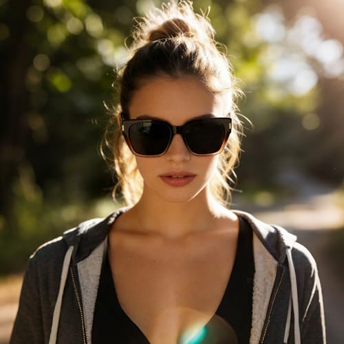 HAOLOTA Polarized Fit Over Glasses Sunglasses for Women Men Trendy Square Wrap Around Shades UV Protection - color: L Size 11 Gradient-brown/Grey