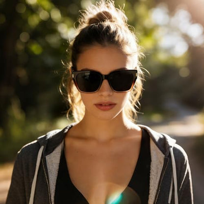 HAOLOTA Polarized Fit Over Glasses Sunglasses for Women Men Trendy Square Wrap Around Shades UV Protection - color: L Size 11 Gradient-brown/Grey