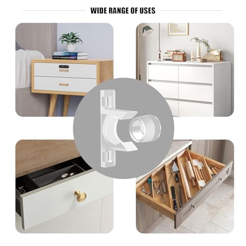 KIBBEH 8 Sets False Front Cabinet Clips Kitchen Cabinet Doors Replacement for Drawer Repair Kit Sink Clips for Sink Drawer Tip Out Tray Kit with Matching Screwdriver