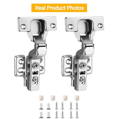 40pcs Inset Cabinet Hinge Frameless Concealed Door Hinges European Soft Closing Four-Hole Mounting Plate Hinges Nickel Plated Finish - color: Inset, size: 20 Pair