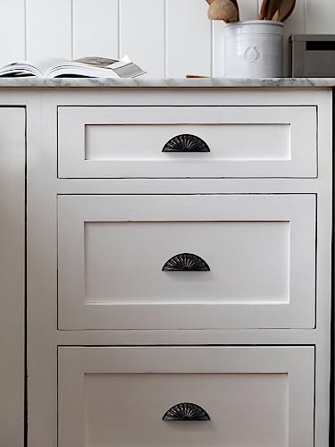 Black Cabinet Cup Pulls 3" Hole Center 10 Pack Matte Drawer Pulls Kitchen Hardware Cabinet Handles Dresser Handles Knobs - color: Black, size: 3"(76mm) Hole Center