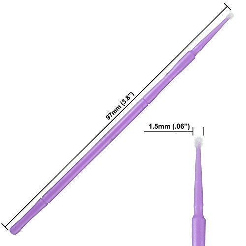 ATLIN Touch Up Paint Brushes, 100 Pack of 1.5mm Disposable Micro Applicators for Automotive Paint Chip Repair