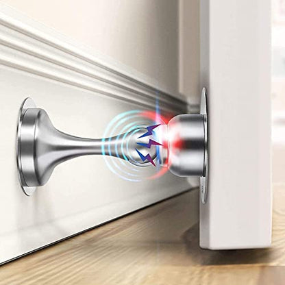 WINONLY Door Stopper, Magnetic Door Stop, Stainless Steel, Magnetic Door Catch, 3M Double-Sided Adhesive Tape, No Drilling, Screws for Stronger Mount, Hold Your Door Open, 1 Pack to Have a Try - style: 1 Pack-Silver