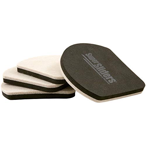 Super Sliders 5" Slide & Hide Reusable Furniture Sliders for Hard Surfaces, Anti-Slip Protective Furniture Moving Pads for Beds, Sofas, Dressers, Set of 4, Beige - size: 5 Inch, style: For Hardwood