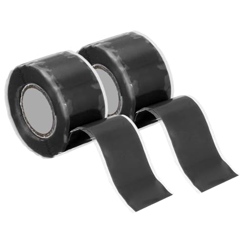 uxcell 2 Pcs Self Fusing Silicone Tape, 1" x 10ft Waterproof Water Leak Sealing Tape for Plumbing Pipe Hose Repair Handles, Black - color: Black, size: 1" x 10ft