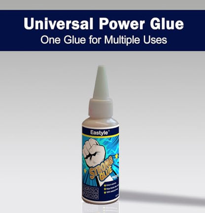 Eastyle Super Glue Gel Clear: 2oz/60ml Large Capacity, Strong All Purpose Adhesive for Plastic Metal Wood Rubber, Waterproof Flexible Non-Yellowing, Instant Bond for Home Repair Crafts, 1 Pack