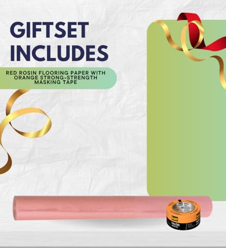 Trimaco Rosin Floor Protection Paper (36 in.) Bundle with Masking Tape for Protecting Floors During Painting and Renovation Projects — Gift Set (2 Items)