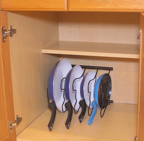 Simple Houseware Cabinet Pantry Pot and Pan Organizer Holder Rack, Bronze - color: Bronze
