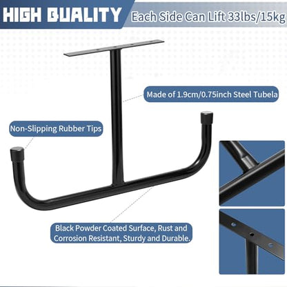 2 Pack Overhead Garage Storage Rack with 6 J Hooks, 66Lbs/Ceiling Rack & 45Lbs/Hook, Heavy Duty Garage Ceiling Storage for Lumber, Ladder, Bike