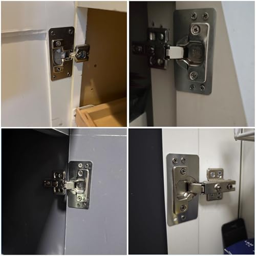 2 Sets Black Stainless Steel Repair Plate Multi Hole Hinge Mounting Plate Furniture Restoration Tool Suitable for Cabinet Storage Units Wardrobes Dressers