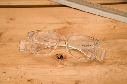 MAGID Y50 Safety Glasses for Construction | Clear Frame — 1 Pair, Clear Lens | Side Shields, ANSI Z87.1+, Anti-Fog, Scratch-Resistant, 99.9% UV Protection, Polycarbonate Lens - color: Clear Lens | Clear Frame, size: 1 Pair